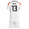 Camisola Alemanha Muller 13 Criança 1º Equipamento Euro 2024 Manga Curta